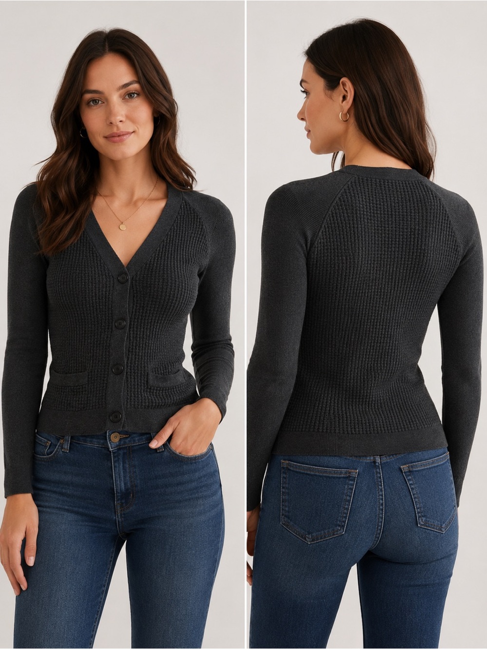 J.Crew XS 100% Merino Wool Office Fall Cardigan Gray Button Classic Chic Sweater